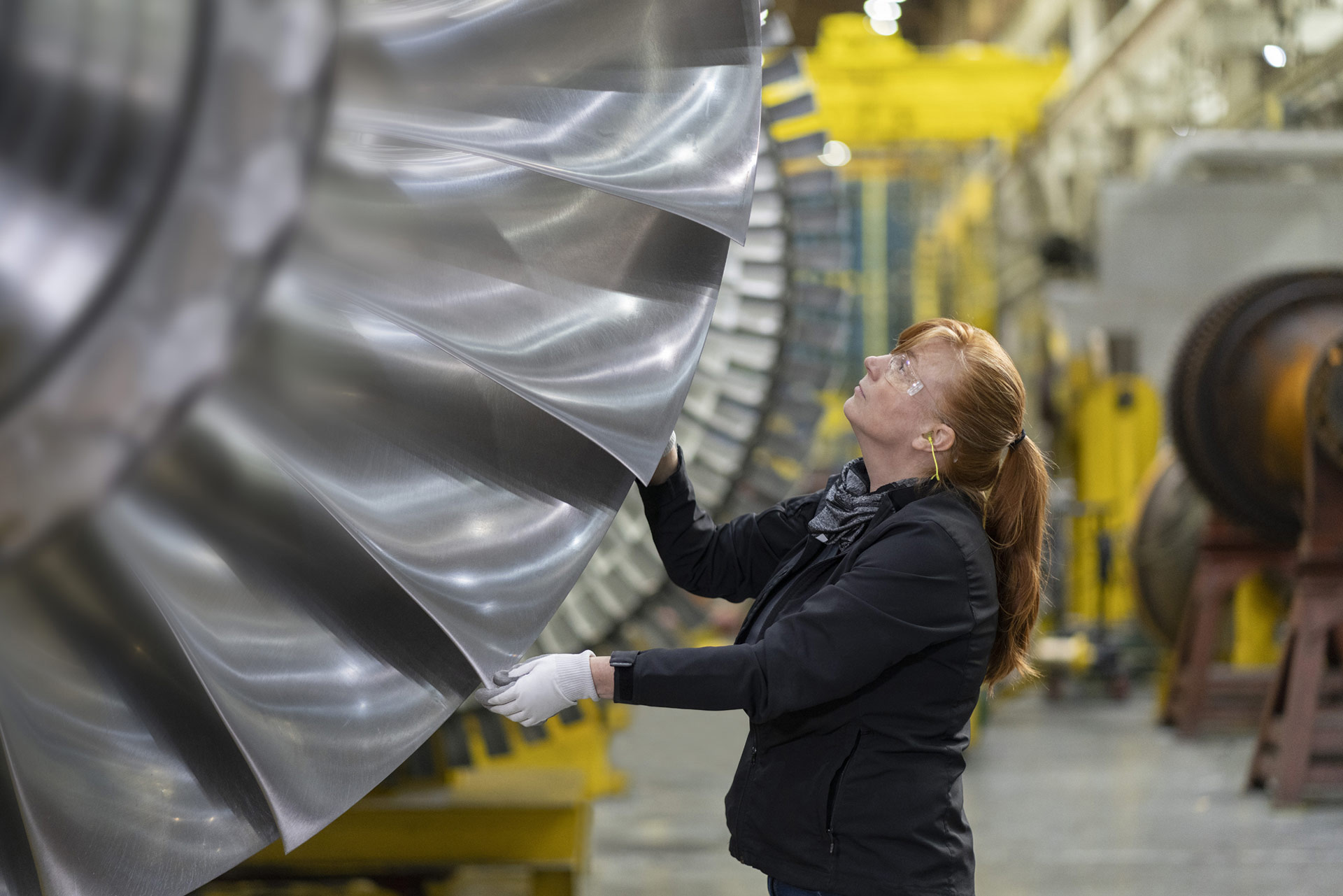 Close up of generator service work