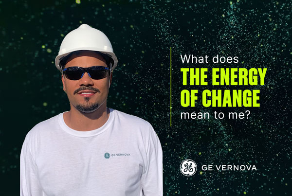 Particles Background with text "What does The Energy of Change mean to me?"