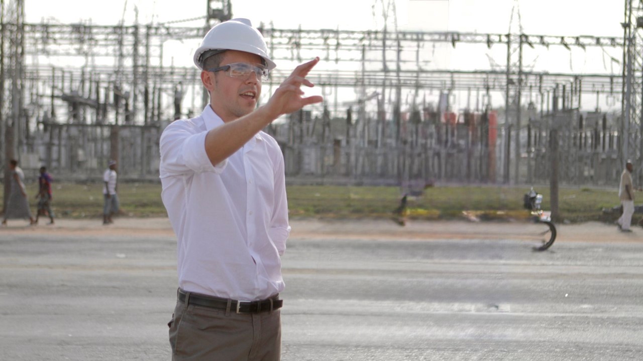 man with white helmet 
